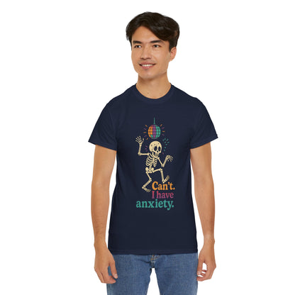 I Have Anxiety Shirt, Funny Dancing Skeleton Tee, Disco Party Meme Shirt, Social Anxiety Humor, Unisex Halloween Graphic