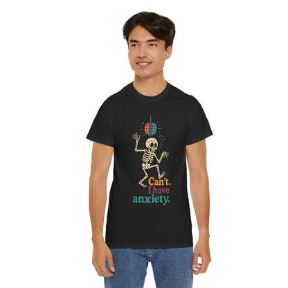 I Have Anxiety Shirt, Funny Dancing Skeleton Tee, Disco Party Meme Shirt, Social Anxiety Humor, Unisex Halloween Graphic