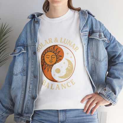 Solar & Lunar Balance T-Shirt - Yin Yang Sun and Moon Tee - Unisex Vintage Astrology Shirt - Retro Celestial Spiritual Gift