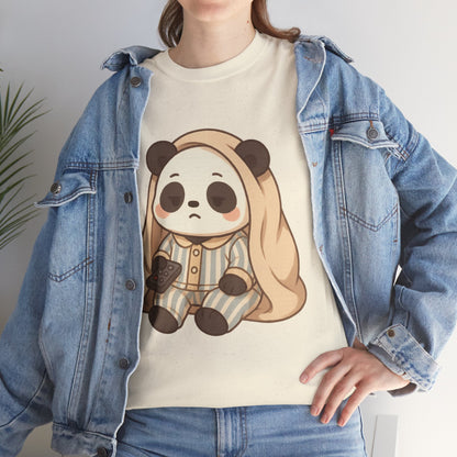 Lazy Panda Vibes Unisex Cotton Tee, Cozy Pajama Shirt, Cute Loungewear, Animal Lover Gift, Relaxing Outfit