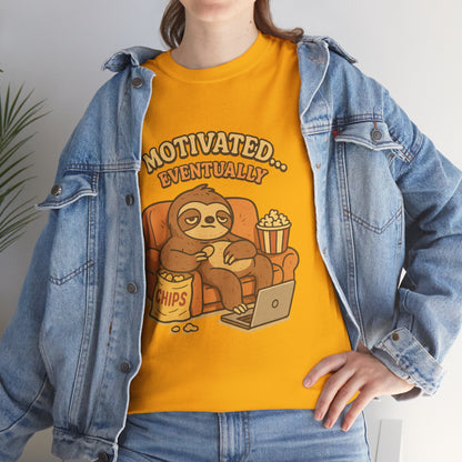 Sloth Running Team Shirt - Funny Lazy T-Shirt, Unisex Heavy Cotton Tee, Gift for Sloth Lovers, Chill Vibes Casual Graphic Tee