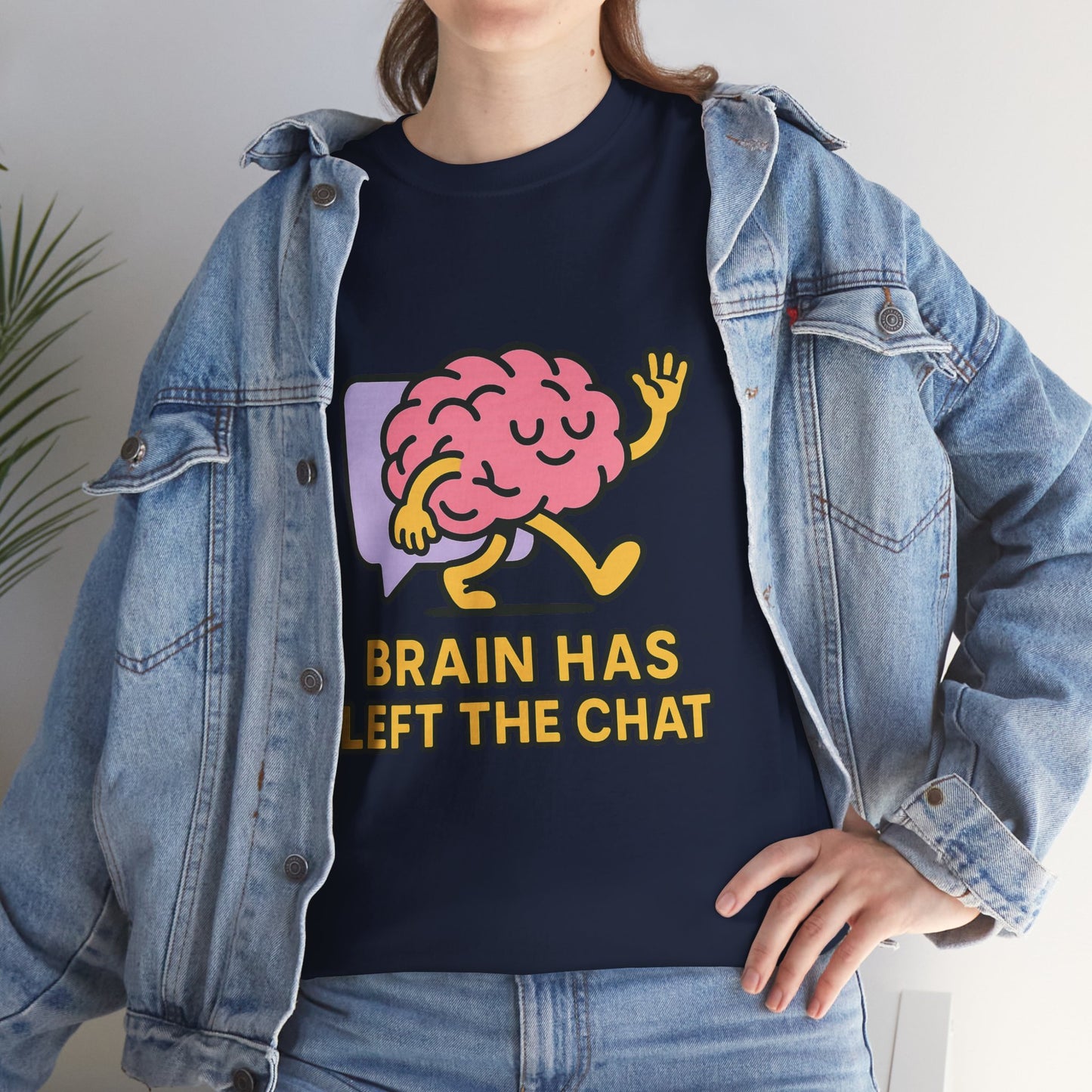 Brain Has Left The Chat T-Shirt, Funny Walking Brain Tee, Quirky Meme Shirt, Digital Humor, Gen Z Gift, Casual Unisex Graphic Top
