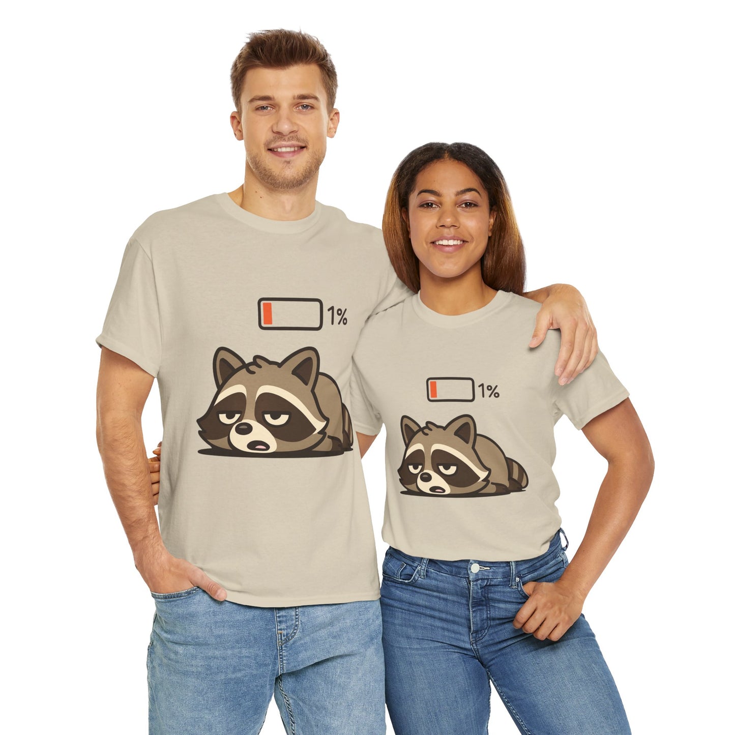 Sleepy Raccoon Tee, Funny Animal Shirt, Lazy Day Outfit, Cozy Gift, Unisex Cotton Tee