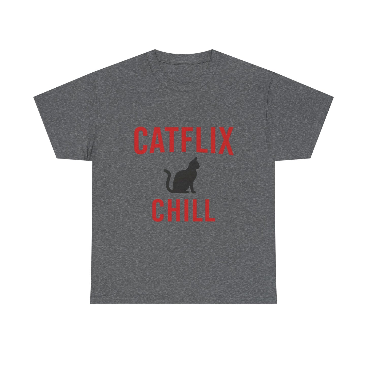 Catflix & Chill T-Shirt – Funny Cat Meme Shirt – Cozy Netflix Parody Tee – Unisex Cat Lover Gift