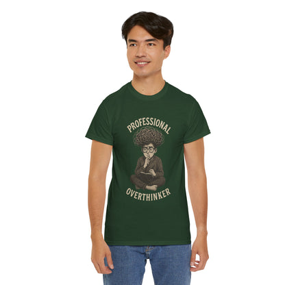 Professional Overthinker Shirt - Funny Thoughtful T-Shirt, Unisex Heavy Cotton Tee, Gift for Deep Thinkers, Casual Comfort Tee