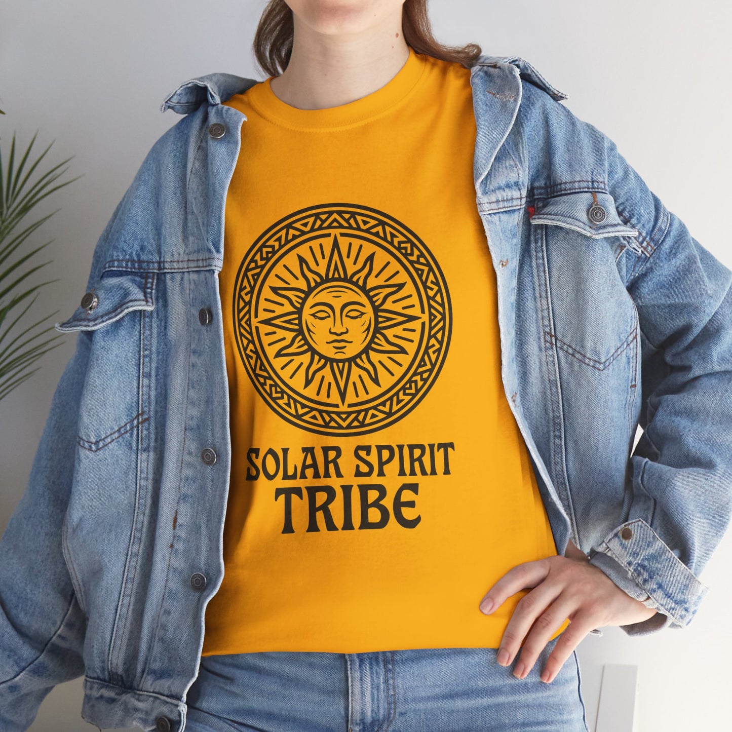 Solar Spirit Tribe Unisex T-Shirt, Sun Symbol Tee, Tribal Graphic Shirt, Boho Festival Top, Nature Lover Gift, Eco Spiritual Wear