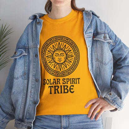 Solar Spirit Tribe Unisex T-Shirt, Sun Symbol Tee, Tribal Graphic Shirt, Boho Festival Top, Nature Lover Gift, Eco Spiritual Wear