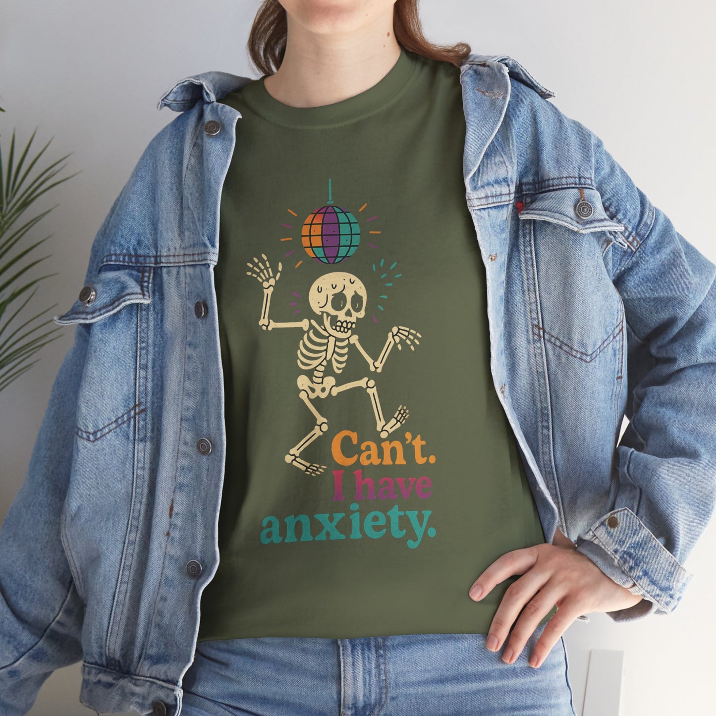 I Have Anxiety Shirt, Funny Dancing Skeleton Tee, Disco Party Meme Shirt, Social Anxiety Humor, Unisex Halloween Graphic