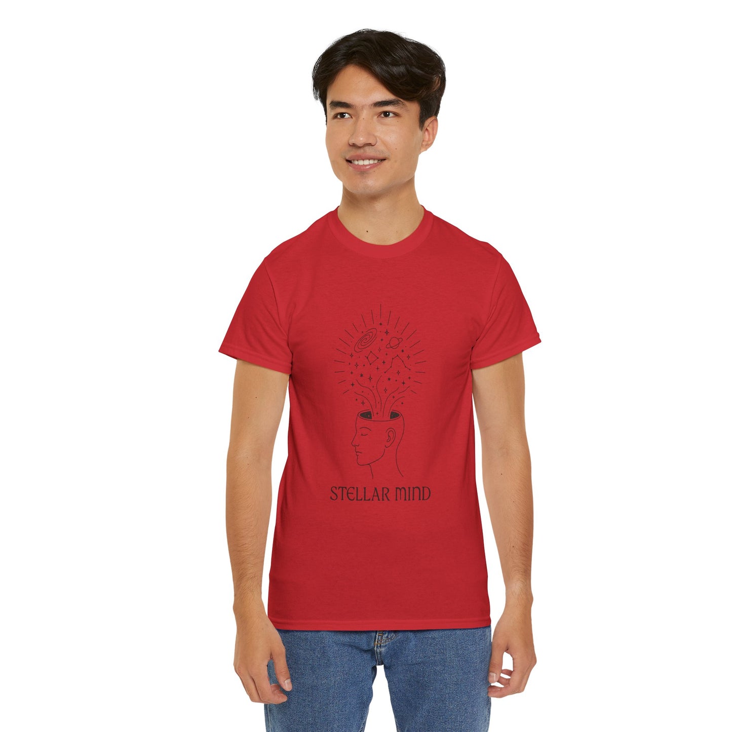 Stellar Mind Unisex T-Shirt, Cosmic Head Graphic Tee, Astrology Gift, Mindful Apparel, Universe Design Shirt, Spiritual Top