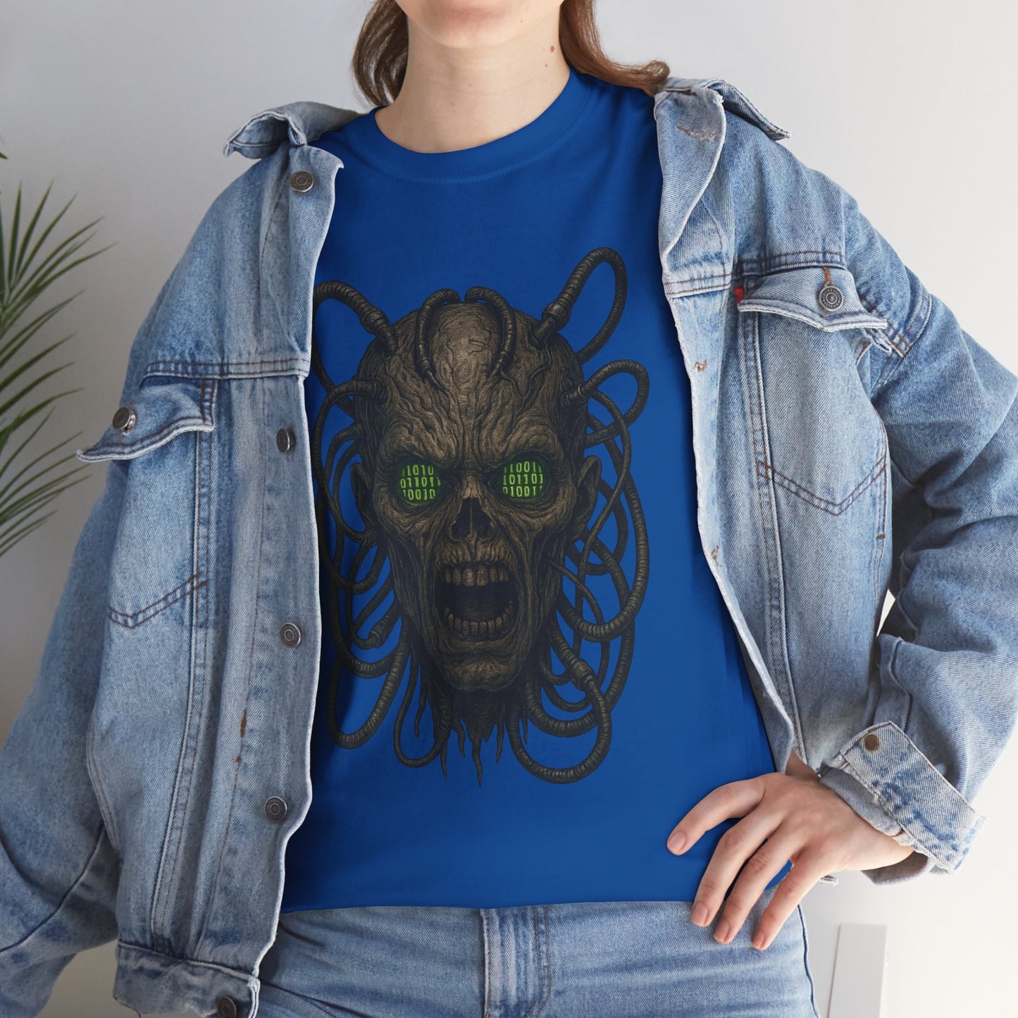 Neural Wraith T-Shirt, Gothic Horror Tee, Sci-Fi Skull Shirt, Cyberpunk Unisex Graphic, Dark Techwear