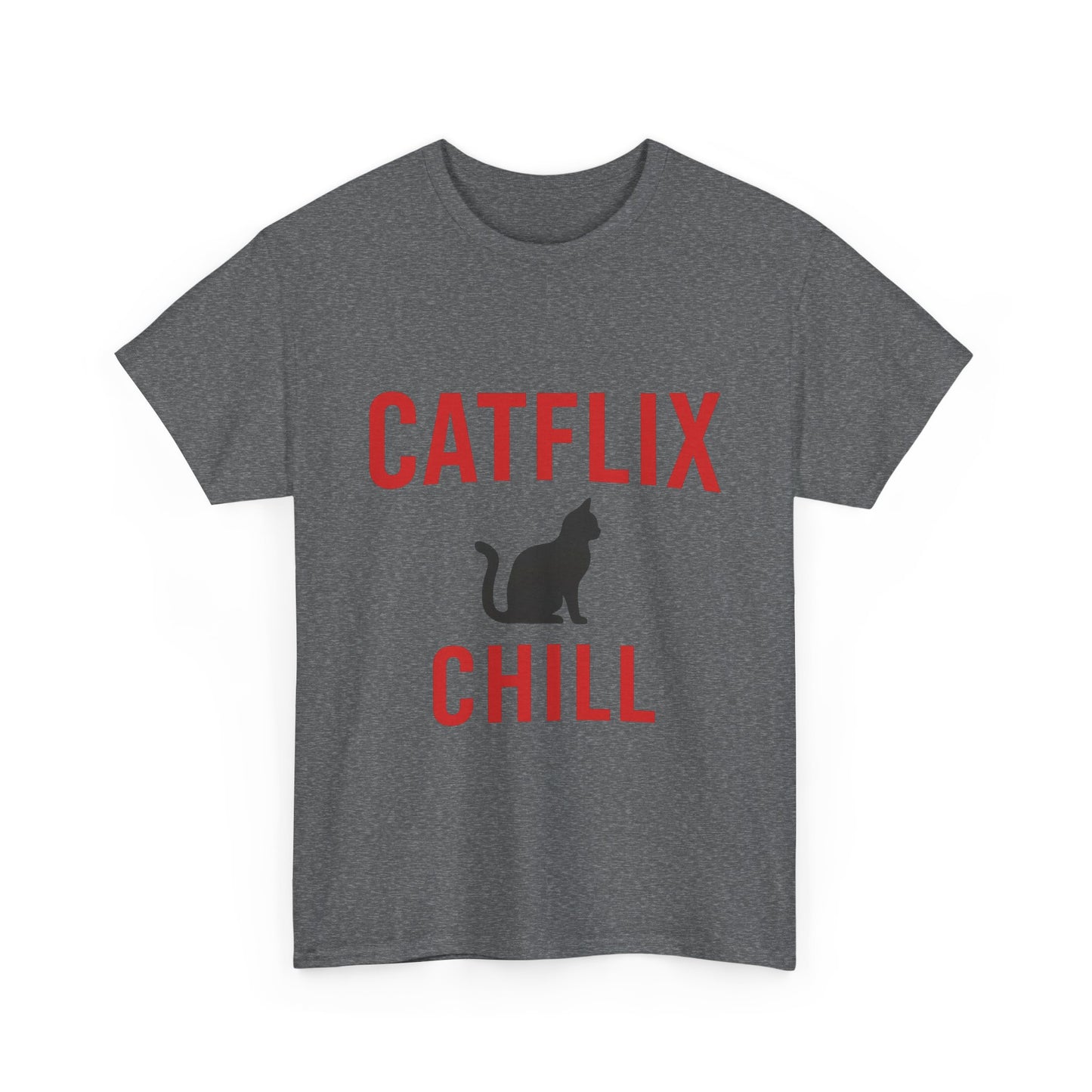 Catflix & Chill T-Shirt – Funny Cat Meme Shirt – Cozy Netflix Parody Tee – Unisex Cat Lover Gift