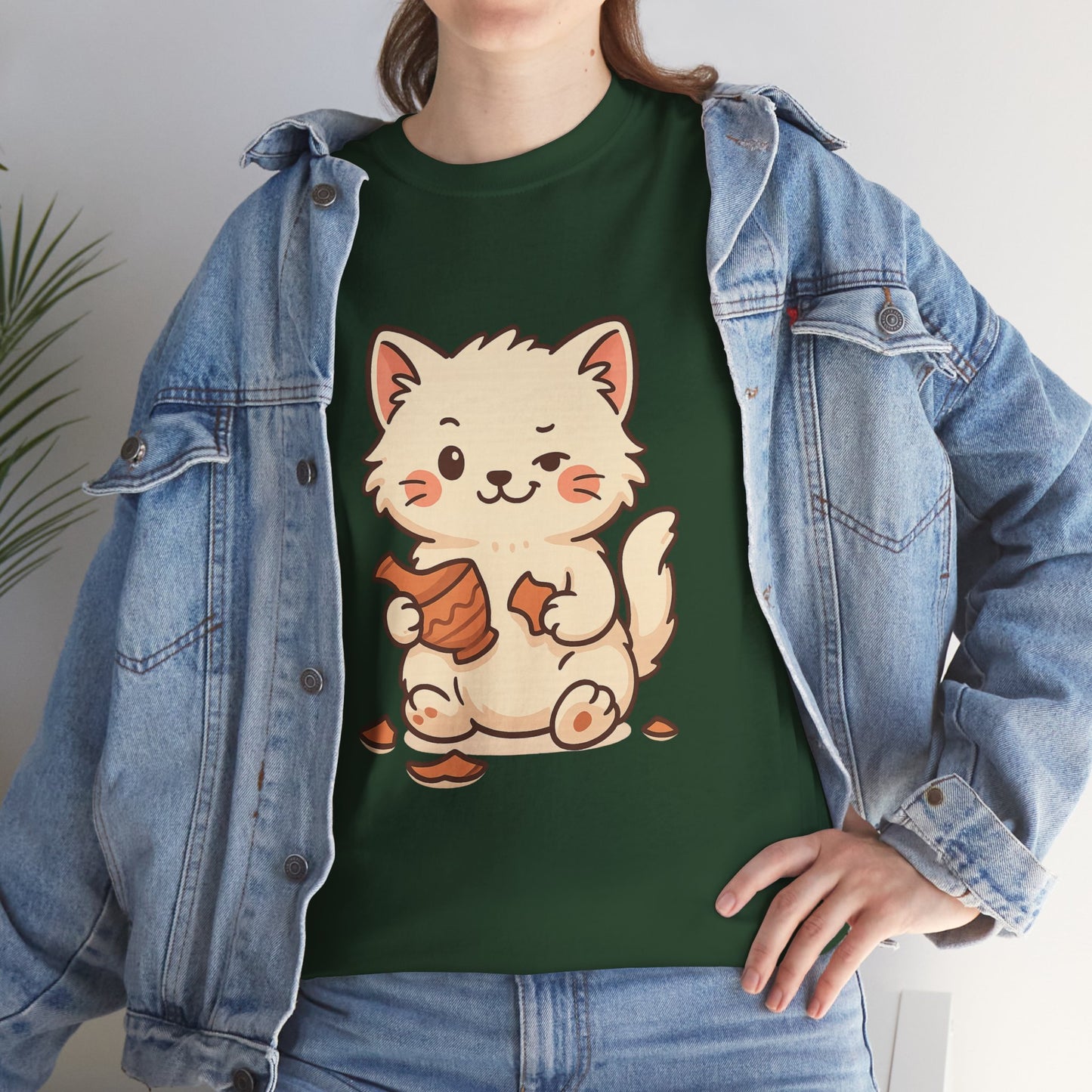 Cute Naughty Cat T-Shirt - Funny Kawaii Cat Shirt for Pet Lovers, Paws & Claws Collection
