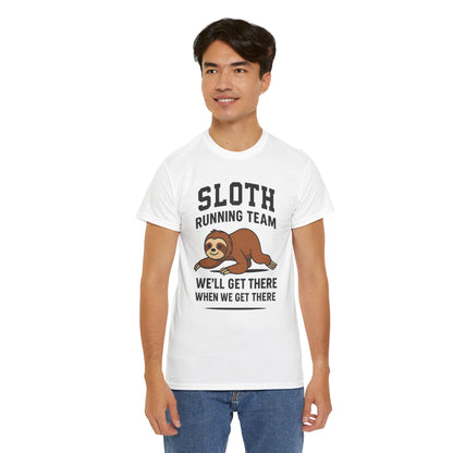 Sloth Running Team Shirt Funny Lazy Animal Tee Unisex Humor Gift Cool Fitness Top