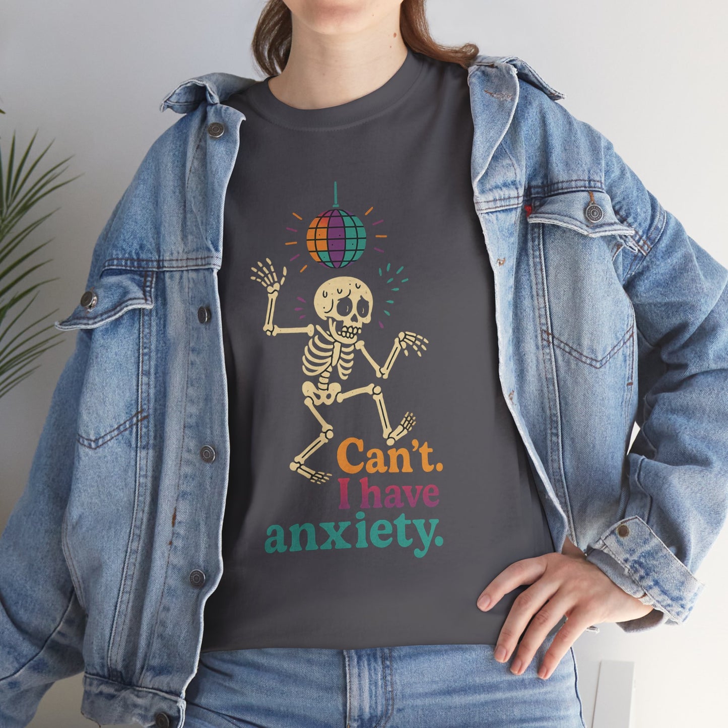 I Have Anxiety Shirt, Funny Dancing Skeleton Tee, Disco Party Meme Shirt, Social Anxiety Humor, Unisex Halloween Graphic
