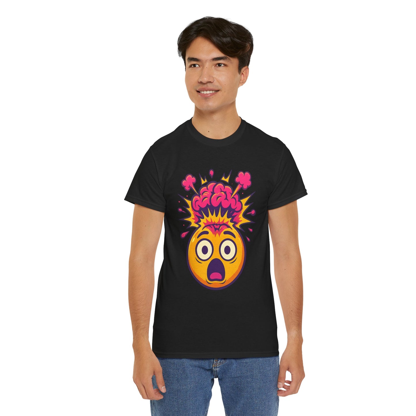 Exploding Emoji T-Shirt, Emotional Damage Meme Tee, Funny Cartoon Shirt, Colorful Unisex Gift, Shocked Face Graphic