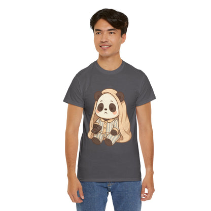 Lazy Panda Vibes Unisex Cotton Tee, Cozy Pajama Shirt, Cute Loungewear, Animal Lover Gift, Relaxing Outfit