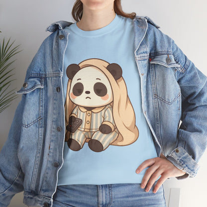 Lazy Panda Vibes Unisex Cotton Tee, Cozy Pajama Shirt, Cute Loungewear, Animal Lover Gift, Relaxing Outfit