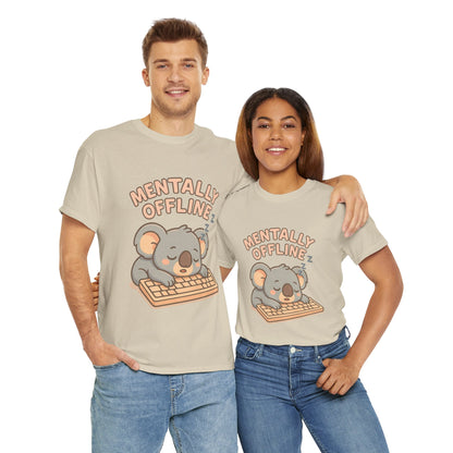 Mentally Offline Koala Shirt - Chill Lazy Unisex Tee for Relaxed Vibes