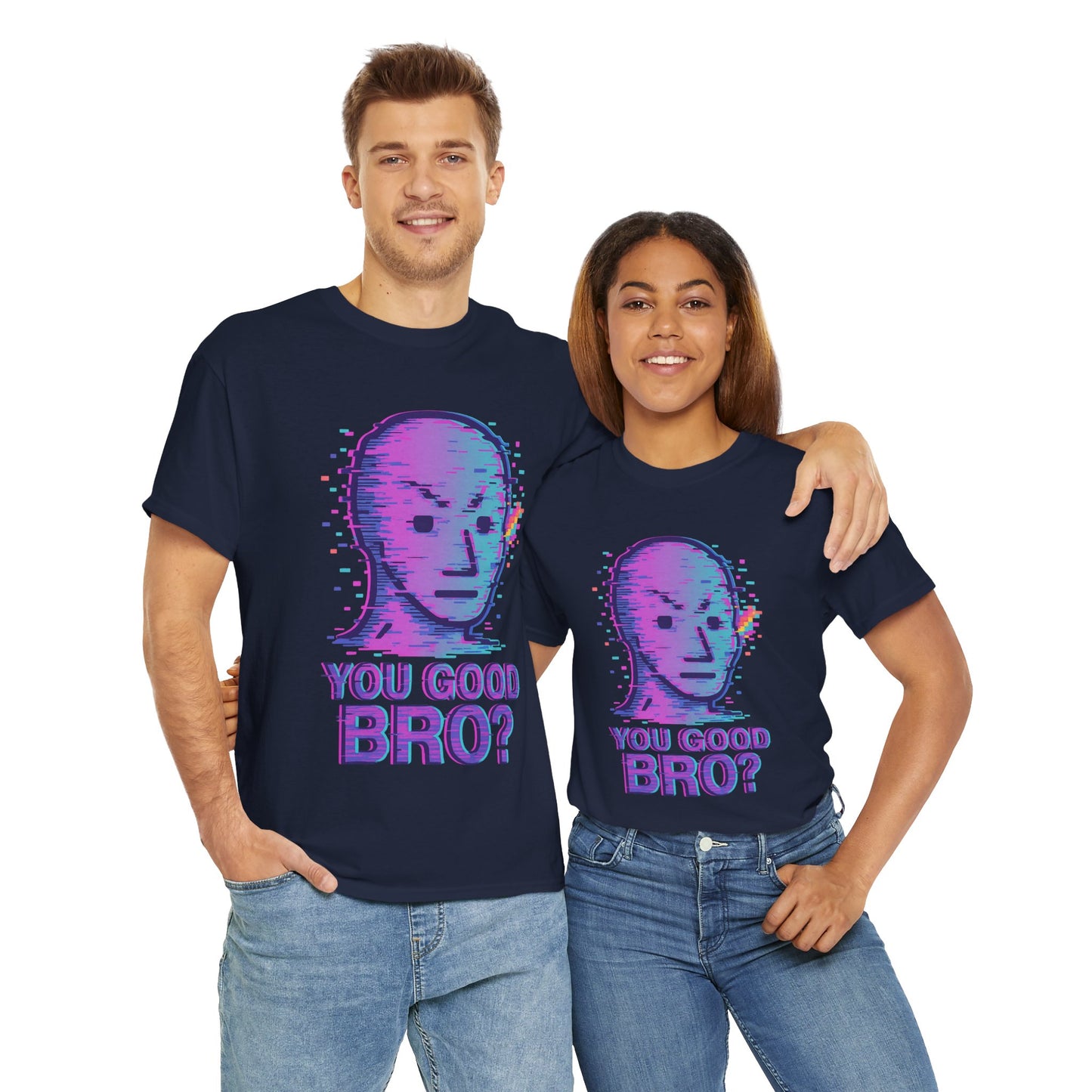 You Good Bro? Glitch Meme T-Shirt, Vaporwave NPC Shirt, Funny Unisex Graphic Tee, Digital Humor Gift, Gen Z Internet Culture Top