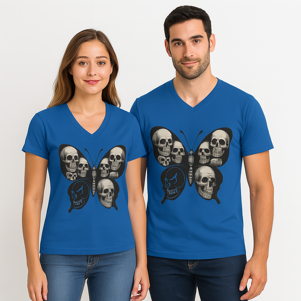 Skull Butterfly Rebel Tee | Dark Art V-Neck | Unisex Fit