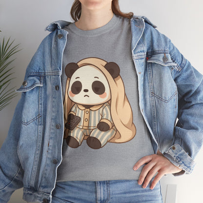 Lazy Panda Vibes Unisex Cotton Tee, Cozy Pajama Shirt, Cute Loungewear, Animal Lover Gift, Relaxing Outfit