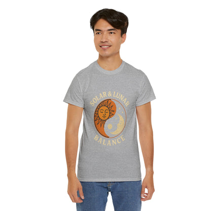 Solar & Lunar Balance T-Shirt - Yin Yang Sun and Moon Tee - Unisex Vintage Astrology Shirt - Retro Celestial Spiritual Gift