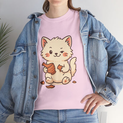 Cute Naughty Cat T-Shirt - Funny Kawaii Cat Shirt for Pet Lovers, Paws & Claws Collection