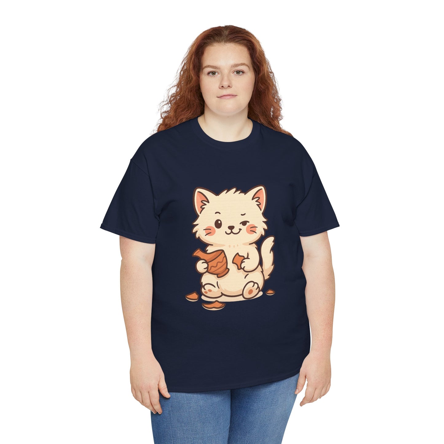 Cute Naughty Cat T-Shirt - Funny Kawaii Cat Shirt for Pet Lovers, Paws & Claws Collection