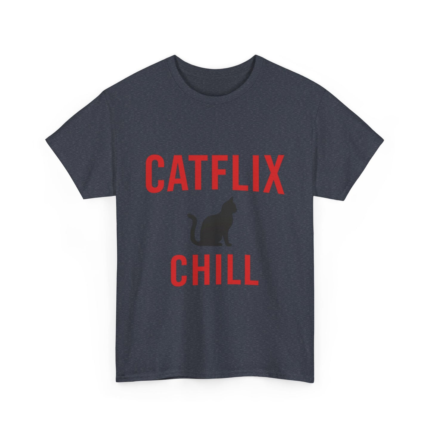 Catflix & Chill T-Shirt – Funny Cat Meme Shirt – Cozy Netflix Parody Tee – Unisex Cat Lover Gift
