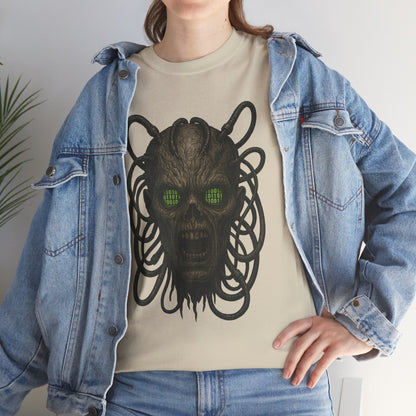 Neural Wraith T-Shirt, Gothic Horror Tee, Sci-Fi Skull Shirt, Cyberpunk Unisex Graphic, Dark Techwear