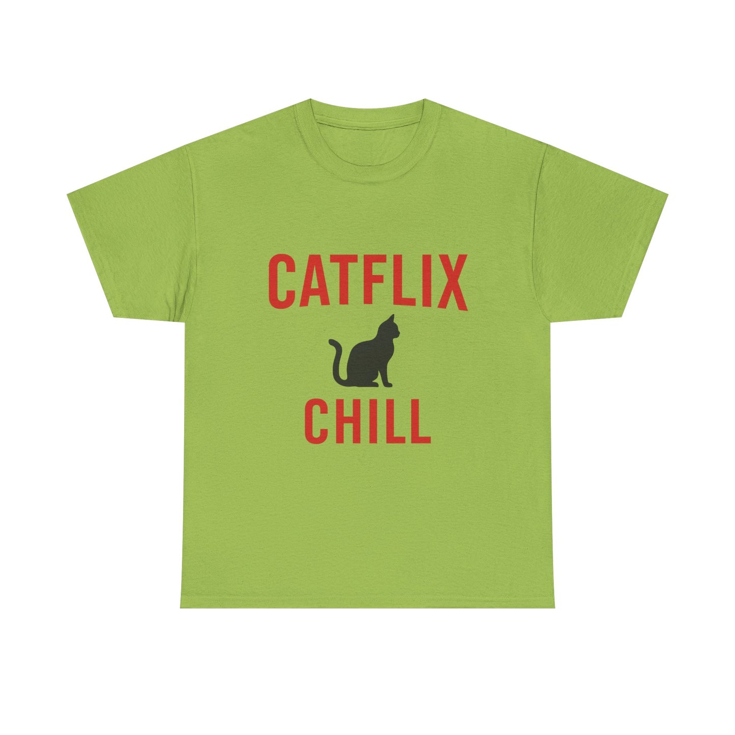 Catflix & Chill T-Shirt – Funny Cat Meme Shirt – Cozy Netflix Parody Tee – Unisex Cat Lover Gift