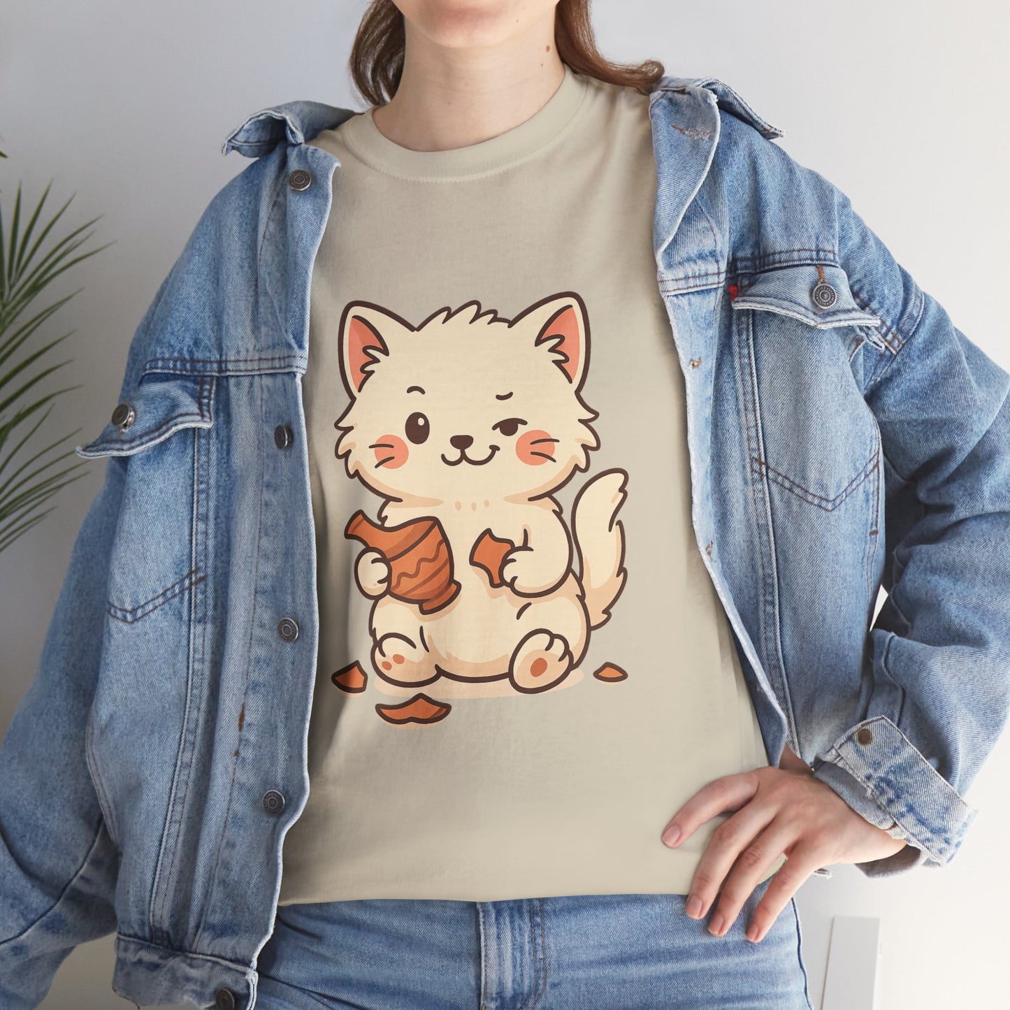 Cute Naughty Cat T-Shirt - Funny Kawaii Cat Shirt for Pet Lovers, Paws & Claws Collection