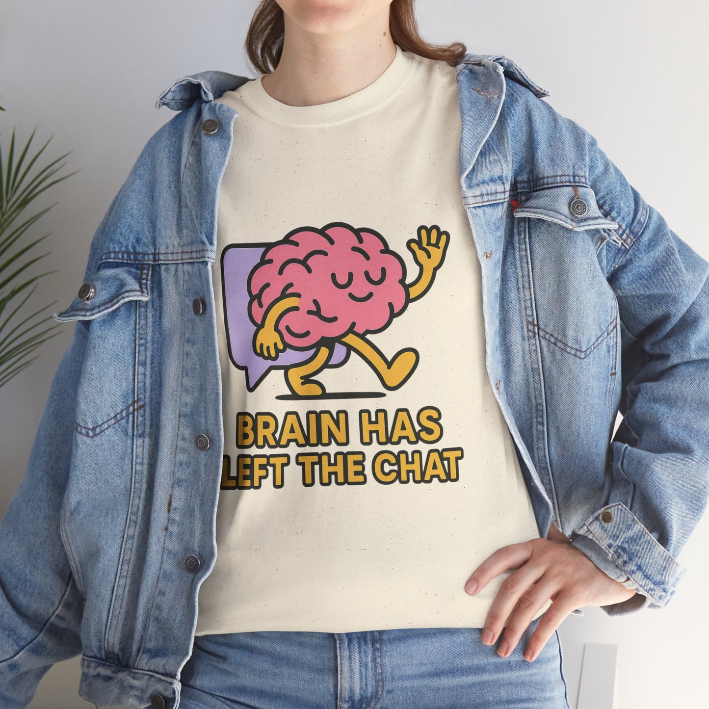 Brain Has Left The Chat T-Shirt, Funny Walking Brain Tee, Quirky Meme Shirt, Digital Humor, Gen Z Gift, Casual Unisex Graphic Top