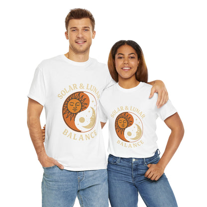 Solar & Lunar Balance T-Shirt - Yin Yang Sun and Moon Tee - Unisex Vintage Astrology Shirt - Retro Celestial Spiritual Gift