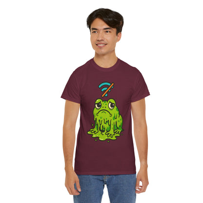 Melting Frog Meme T-Shirt, Funny No WiFi Tee, Internet Is Down Shirt, Cute Cartoon Frog Graphic, Gen Z Gift, Unisex Cotton Top