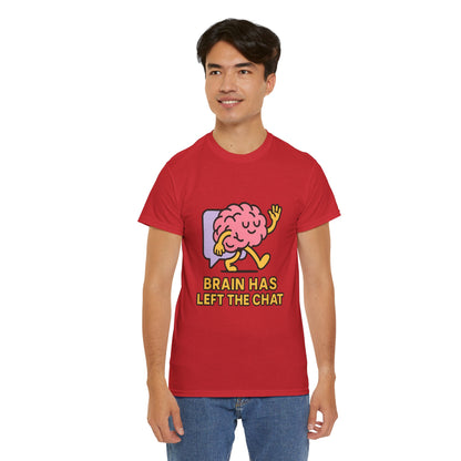 Brain Has Left The Chat T-Shirt, Funny Walking Brain Tee, Quirky Meme Shirt, Digital Humor, Gen Z Gift, Casual Unisex Graphic Top