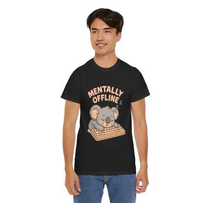 Mentally Offline Koala Shirt - Chill Lazy Unisex Tee for Relaxed Vibes