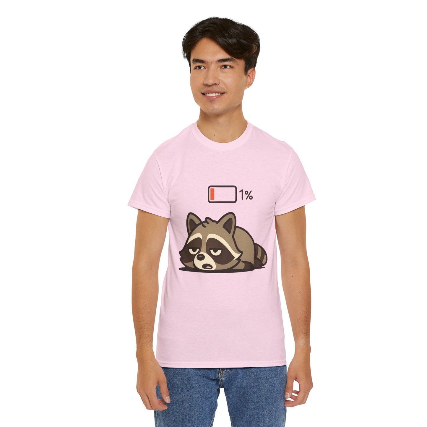 Sleepy Raccoon Tee, Funny Animal Shirt, Lazy Day Outfit, Cozy Gift, Unisex Cotton Tee