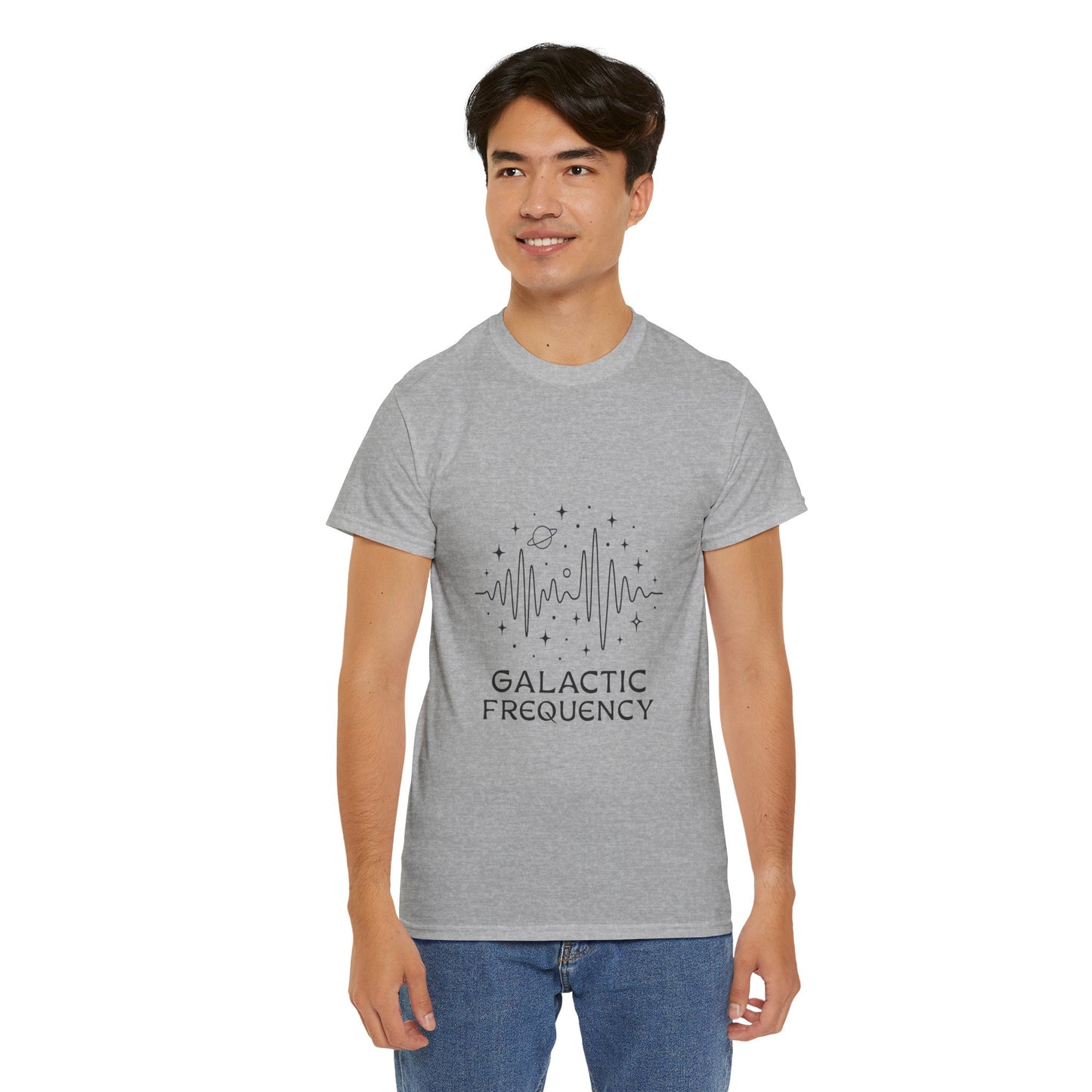 Galactic Frequency Unisex Tee, Cosmic Wave Shirt, Space Energy Graphic Tee, Astrology Gift, Stargazer Apparel, Spiritual Vibe
