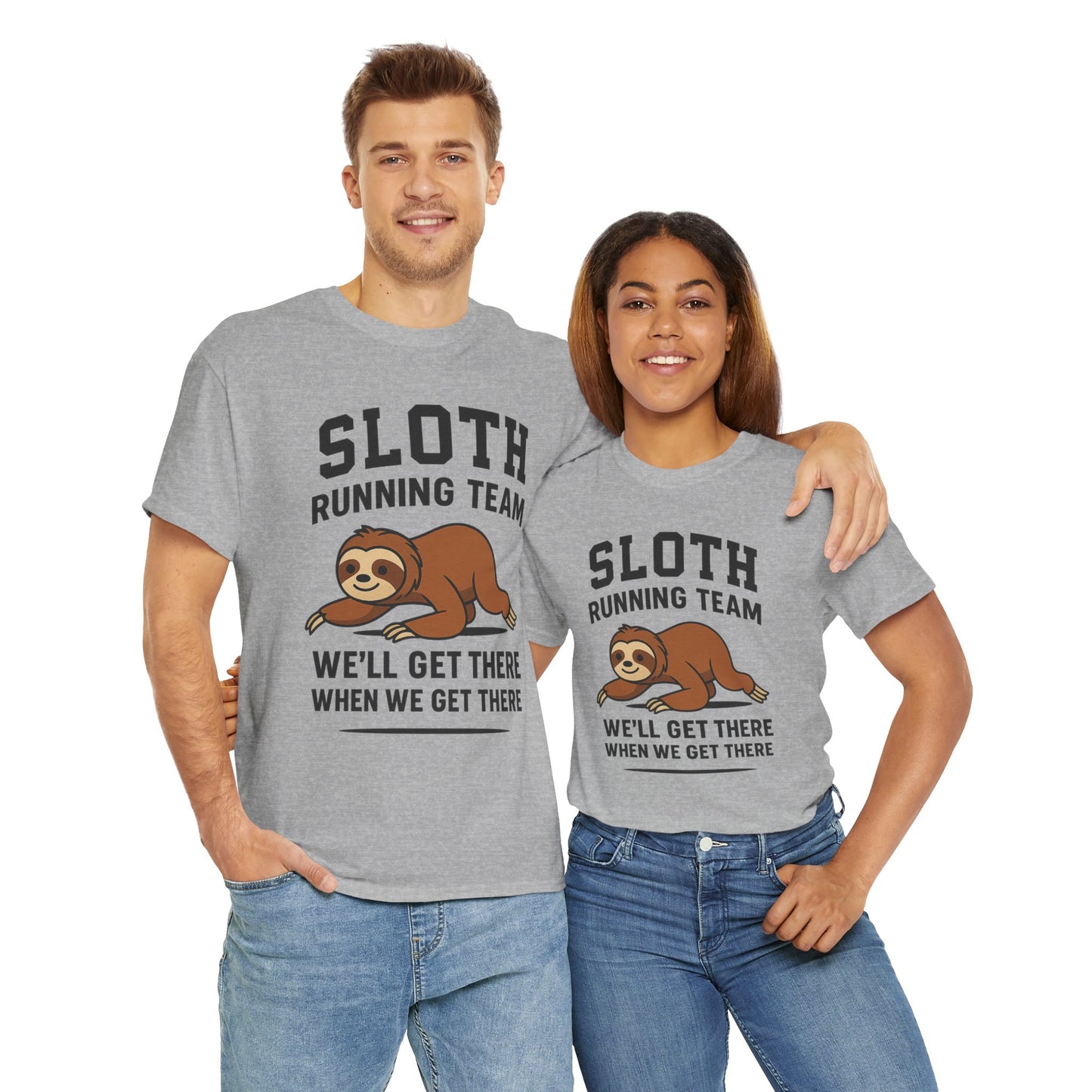 Sloth Running Team Shirt Funny Lazy Animal Tee Unisex Humor Gift Cool Fitness Top