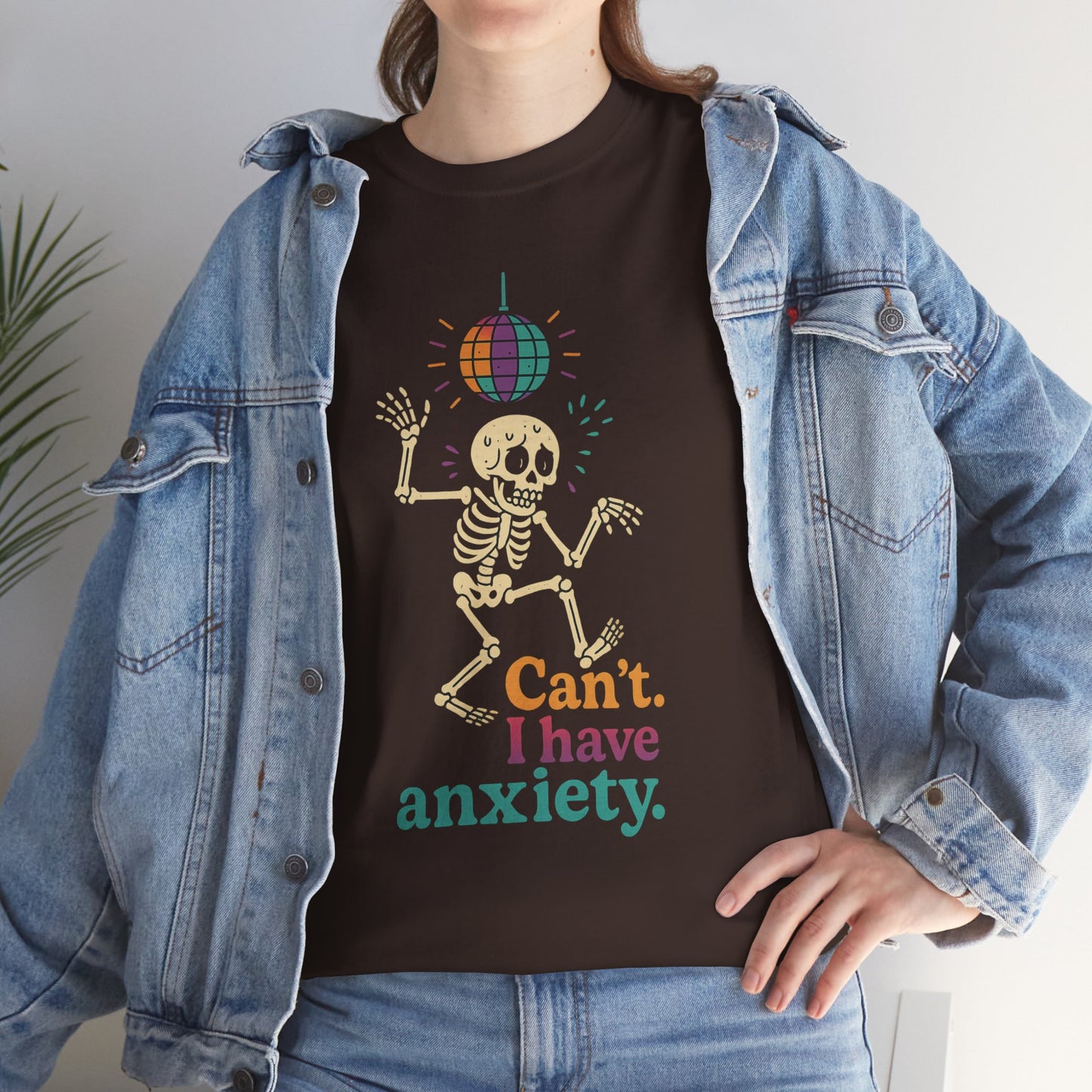 I Have Anxiety Shirt, Funny Dancing Skeleton Tee, Disco Party Meme Shirt, Social Anxiety Humor, Unisex Halloween Graphic