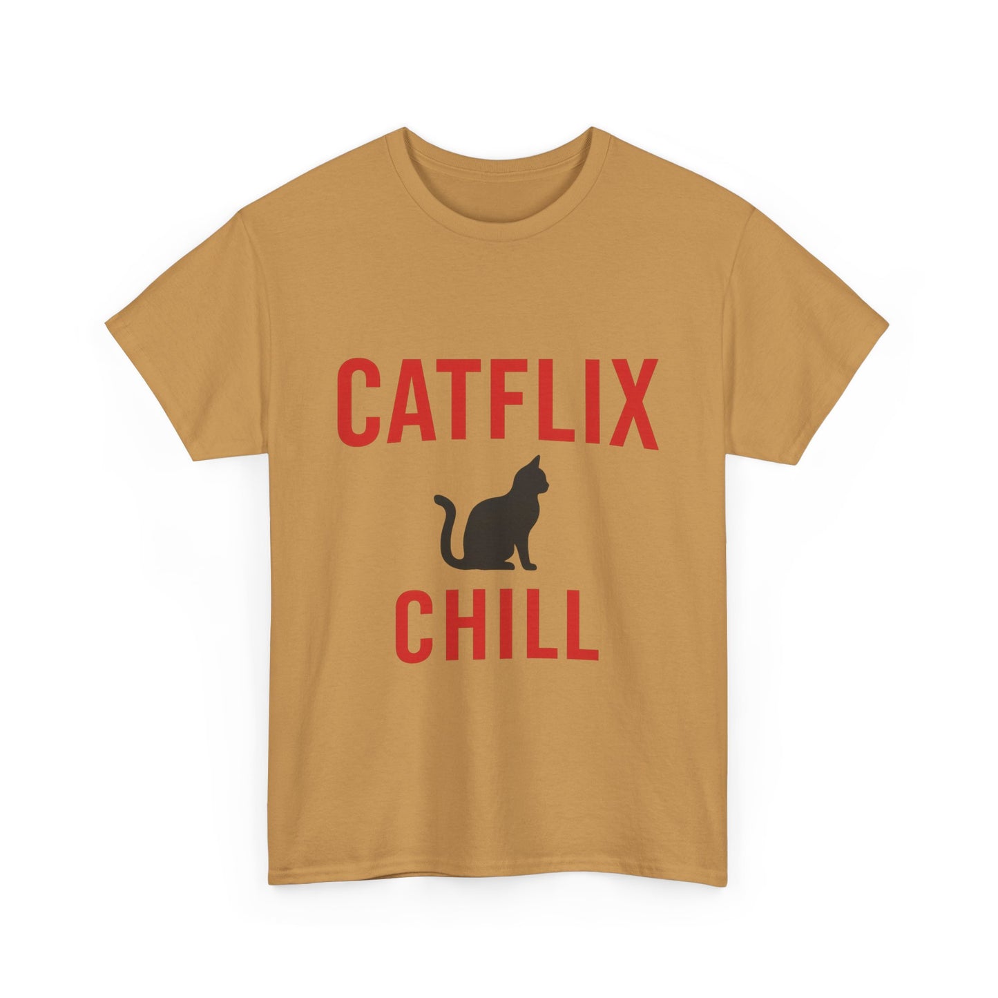 Catflix & Chill T-Shirt – Funny Cat Meme Shirt – Cozy Netflix Parody Tee – Unisex Cat Lover Gift