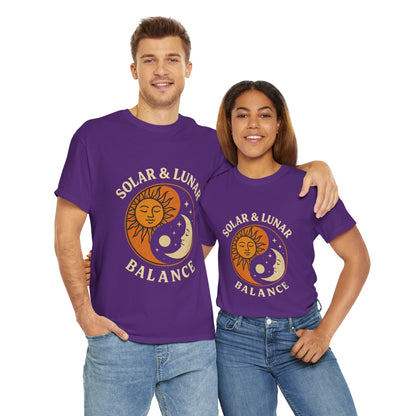 Solar & Lunar Balance T-Shirt - Yin Yang Sun and Moon Tee - Unisex Vintage Astrology Shirt - Retro Celestial Spiritual Gift