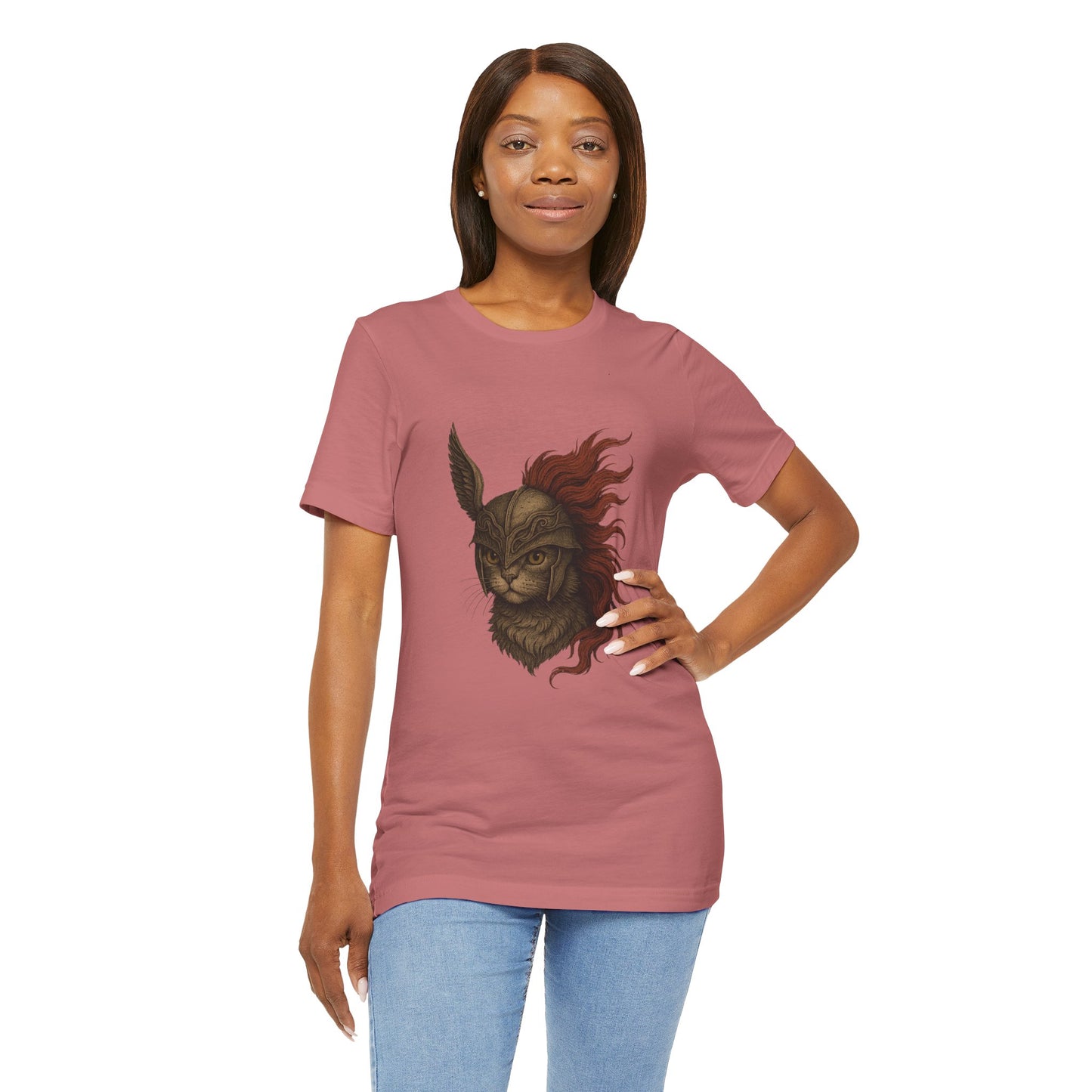 Malenia Cat Helmet Tee - Fantasy Cat T-Shirt, Elden Ring Inspired Shirt, Gamer Gift