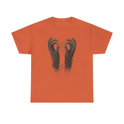 Mystic Thread Hands Unisex Heavy Cotton Tee, Dark Art Graphic T-Shirt, Witchy Aesthetic Shirt, Gothic Casual Wear, Unique Gift for Him or Her