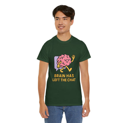 Brain Has Left The Chat T-Shirt, Funny Walking Brain Tee, Quirky Meme Shirt, Digital Humor, Gen Z Gift, Casual Unisex Graphic Top
