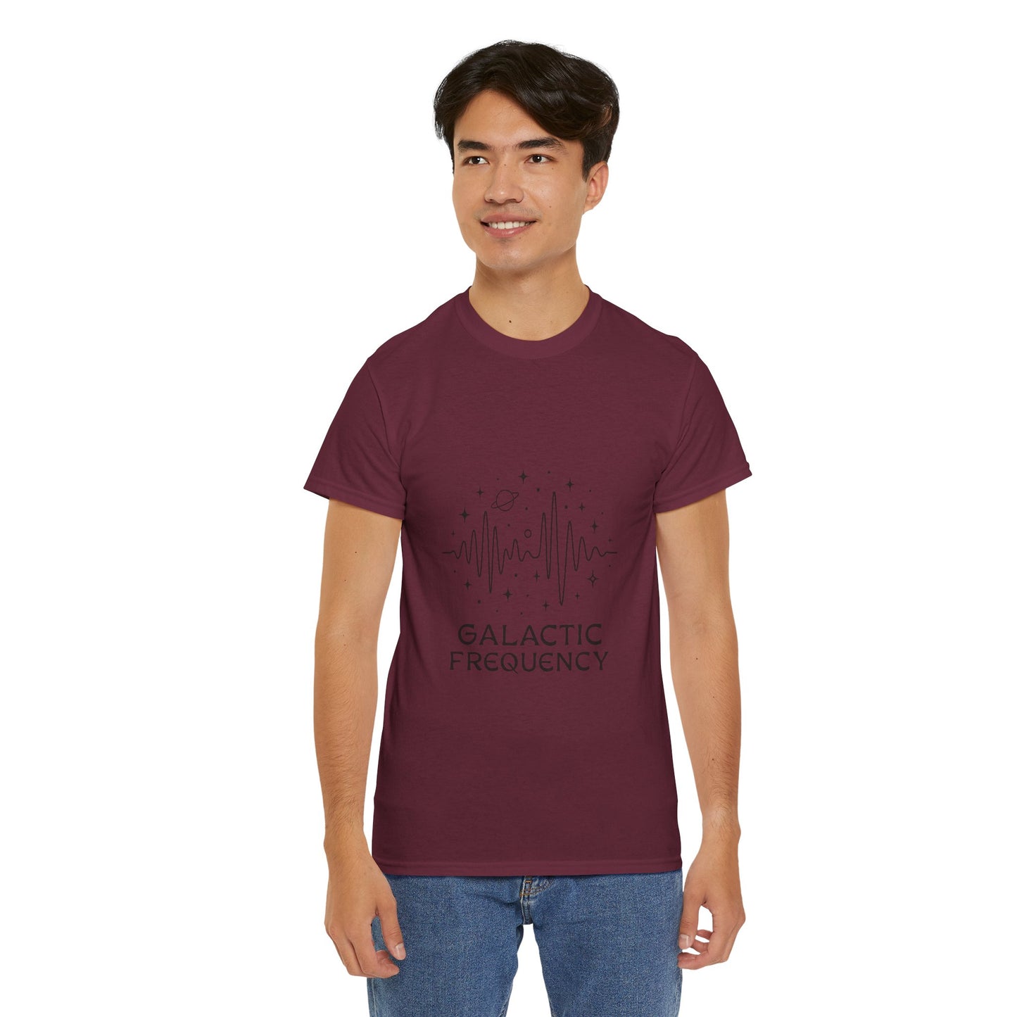Galactic Frequency Unisex Tee, Cosmic Wave Shirt, Space Energy Graphic Tee, Astrology Gift, Stargazer Apparel, Spiritual Vibe