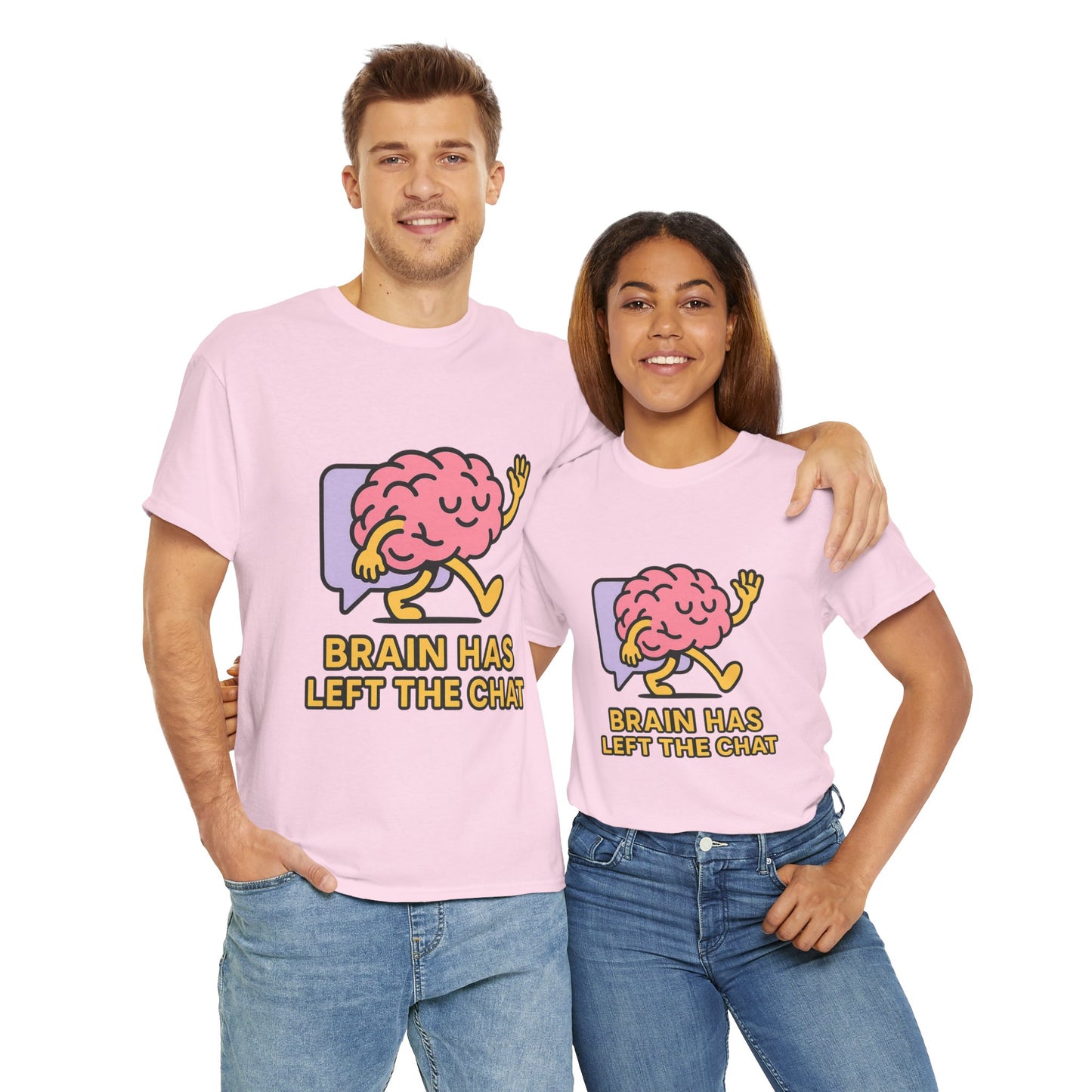Brain Has Left The Chat T-Shirt, Funny Walking Brain Tee, Quirky Meme Shirt, Digital Humor, Gen Z Gift, Casual Unisex Graphic Top