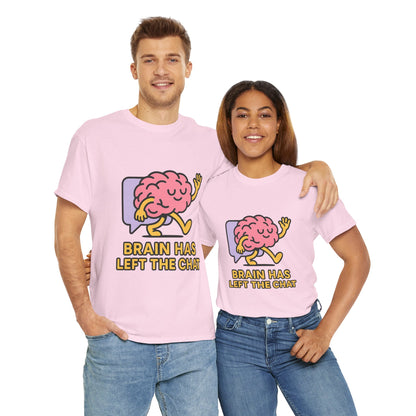 Brain Has Left The Chat T-Shirt, Funny Walking Brain Tee, Quirky Meme Shirt, Digital Humor, Gen Z Gift, Casual Unisex Graphic Top