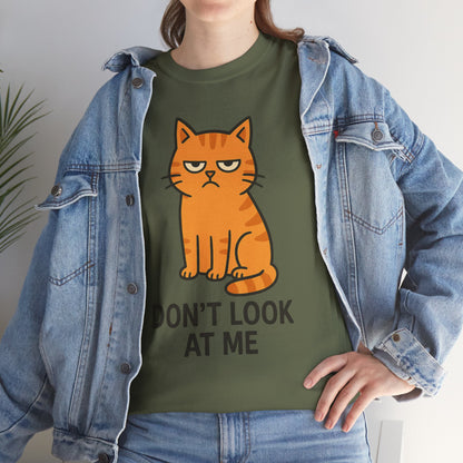 Grumpy Cat Tee - Don't Look At Me Shirt, Funny Gift for Cat Lovers, Unisex Graphic T-Shirt, Sassy Feline Humor, Casual Pet Lover Apparel